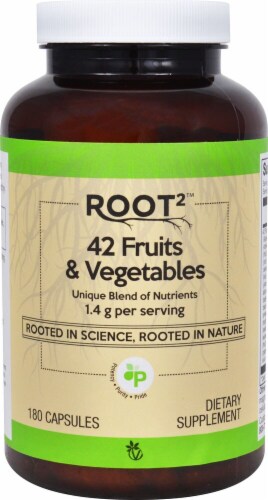 Vitacost ROOT2 42 Fruits & Vegetables Capsules Perspective: front