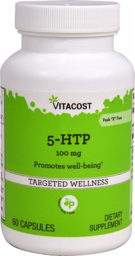 Vitacost 5-HTP 100mg Capsules Perspective: front
