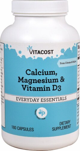 Vitacost Calcium Magnesium & Vitamin D3 Capsules Perspective: front
