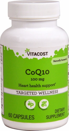 Vitacost CoQ10 Heart Health Support Capsules 100mg Perspective: front