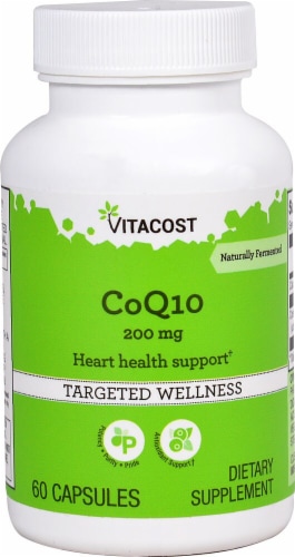 Vitacost CoQ10 Targeted Wellness Capsules 200mg Perspective: front