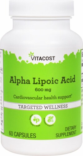 Vitacost Alpha Lipoic Acid  Dietary Supplement 600mg Perspective: front