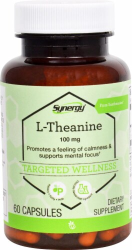 Vitacost Synergy L-Theanine 100mg Capsules Perspective: front