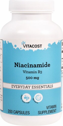 Vitacost Niacinamide Vitamin B3 500mg Perspective: front