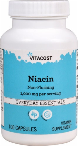 Vitacost Niacin Non-Flushing Capsules 1000mg Perspective: front