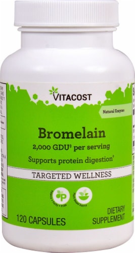 Vitacost Bromelain Capsules Perspective: front