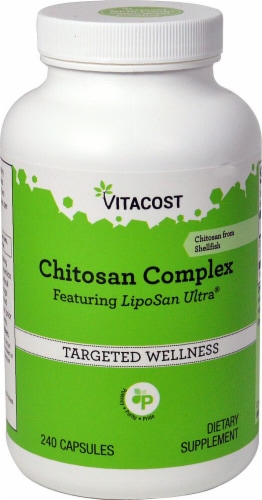 Vitacost Chitosan Complex Featuring Liposan Ultra Capsules Perspective: front