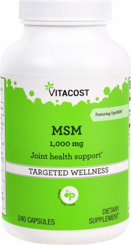 Vitacost MSM 1000mg Capsules Perspective: front