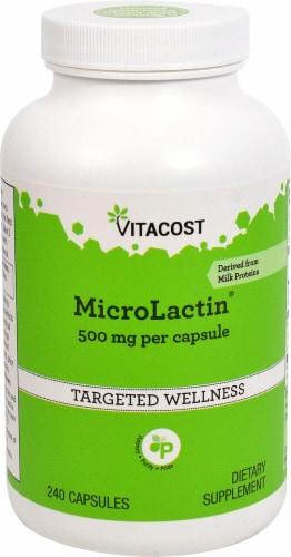 Vitacost MicroLactin® Capsules 500mg Perspective: front