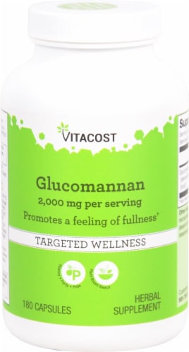 Vitacost Glucomannan Konjac Root Capsules Perspective: front