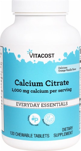 Vitacost Orange Vanilla Flavored Calcium Citrate Chewable Tablets Perspective: front