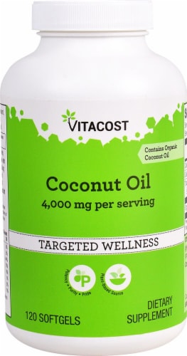 Vitacost Coconut Oil Softgels Perspective: front