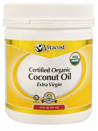 Vitacost Extra Virgin Certified Organic Coconut Oil Perspective: front