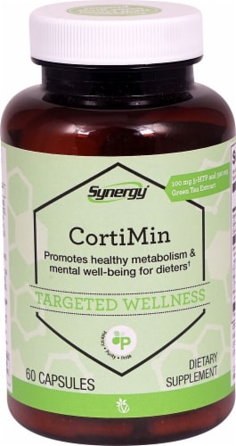 Vitacost Synergy CortiMin with 5-HTP and Green Tea Extract Dietary Supplement Perspective: front