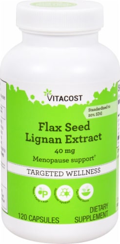 Vitacost Flax Seed Lignan Extract Targeted Wellness Capsules 40mg Perspective: front