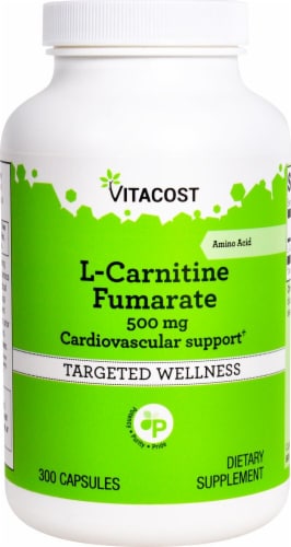 Vitacost L-Carnitine Fumarate Capsules 500mg Perspective: front
