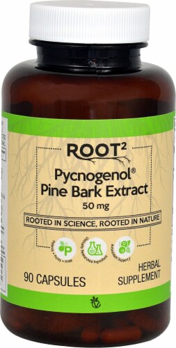 Vitacost ROOT2 Pycnogenol Pine Bark Extract Capsules 50mg Perspective: front