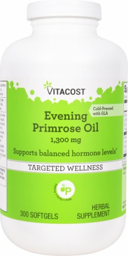 Vitacost Evening Primrose Oil with GLA Softgels 1300mg Perspective: front