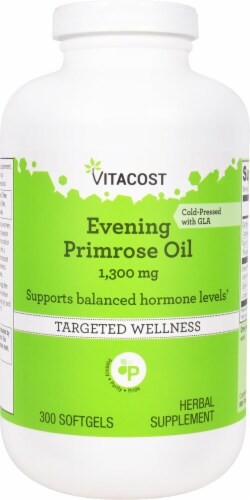 Vitacost Evening Primrose Oil with GLA Softgels 1300mg Perspective: front