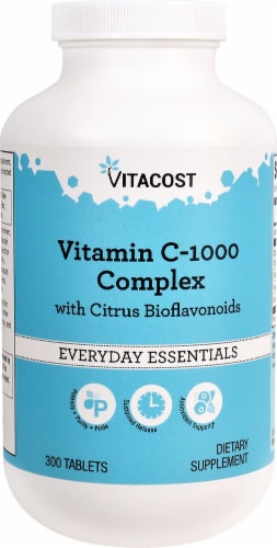 Vitacost Vitamin C-1000 Complex with Citrus Bioflavonoids Sustained-Release Tablets 1000mg Perspective: front