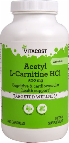 Vitacost Acetyl L-Carnitine HCl Targeted Wellness Capsules 500mg Perspective: front
