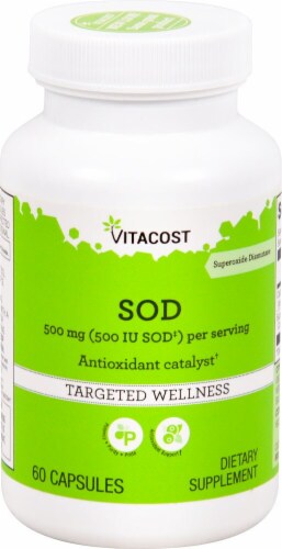 Vitacost SOD Antioxidant Catalyst Capsules Perspective: front