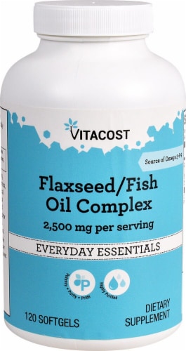 Vitacost Flaxseed/Fish Oil Complex Softgels 2500mg Perspective: front