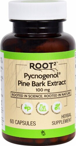 Vitacost ROOT2 Pycnogenol Pine Bark Extract Capsules 100mg Perspective: front