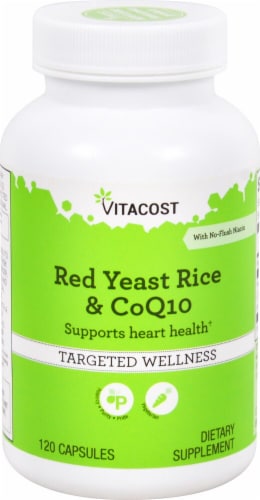 Vitacost Red Yeast Rice & CoQ10 with No-Flush Niacin Perspective: front