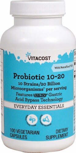 Vitacost Probiotic 10-20 Vegetarian Capsules Perspective: front