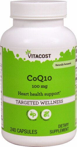 Vitacost CoQ10 Heart Health Support Capsules 100mg Perspective: front
