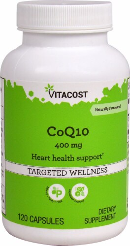 Vitacost CoQ10 Targeted Wellness Capsules 400mg Perspective: front
