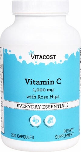Vitacost Vitamin C with Rose Hips Perspective: front