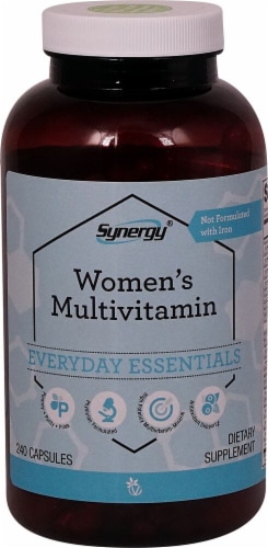 Vitacost Synergy Women's Multivitamin Everyday Essentials Capsules Perspective: front