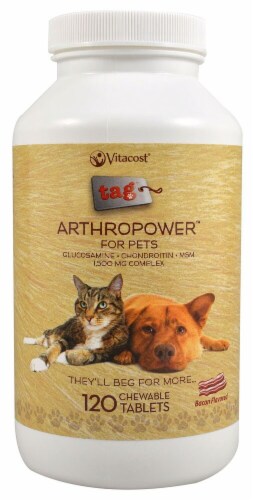 Vitacost - Tag ArthroPower For Pets Bacon Flavored Chewable Tablets Perspective: front