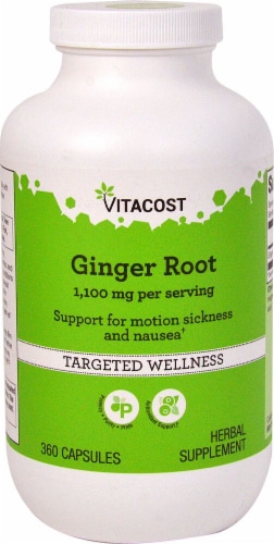 Vitacost Ginger Root Capsules 1100mg Perspective: front