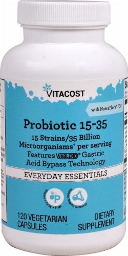 Vitacost Probiotic 15-35 Vegetarian Capsules Perspective: front