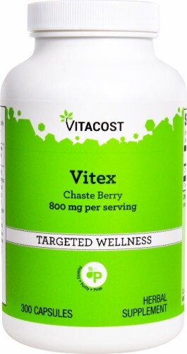 Vitacost Vitex Chaste Berry Herbal Supplement Capsules 800mg Perspective: front