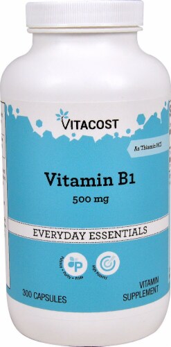 Vitacost Vitamin B-1 Capsules 500mg Perspective: front