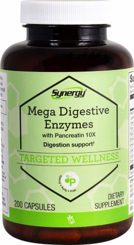 Vitacost Synergy Mega Digestive Enzymes Targeted Wellness Capsules Perspective: front