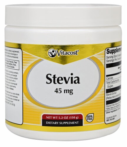 Vitacost Stevia Powder 45mg Perspective: front