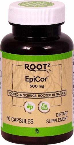 Vitacost ROOT2 EpiCor 500mg Capsules Perspective: front