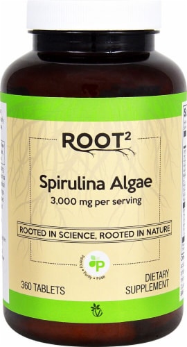Vitacost Root2 Spirulina Tablets 3000mg Perspective: front