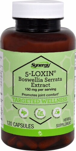 Vitacost Synergy 5-Loxin-AKBA Boswellia Extract Herbal Supplement Capsules 150mg Perspective: front
