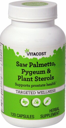 Vitacost Targeted Wellness Saw Palmetto Pygeum & Plant Sterols Capsules Perspective: front