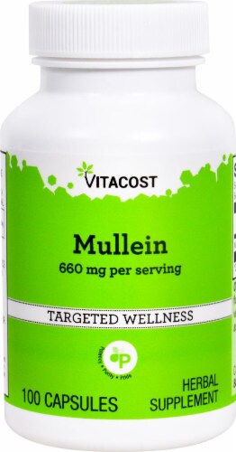 Vitacost Mullein Herbal Supplement Capsules 660mg Perspective: front