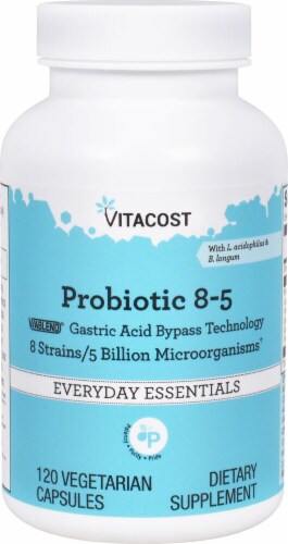 Vitacost Probiotic 8-5 Vegetarian Capsules Perspective: front