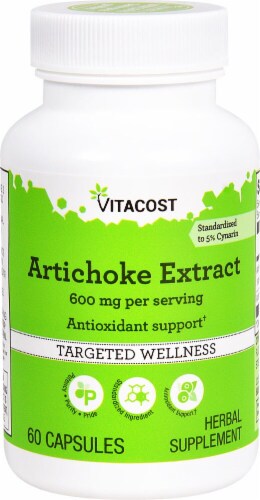 Vitacost Artichoke Extract Capsules 600mg Perspective: front