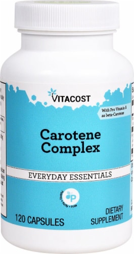 Vitacost Carotene Complex Everyday Essentials Capsules Perspective: front