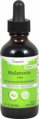 Vitacost Melatonin Dietary Supplement Liquid Perspective: front